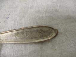 Antique Military Rifle Bayonette 10" L, 2 US Navy Spoons, &