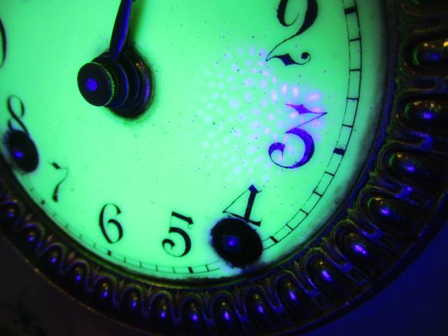 La Teste Royal Bone China Case Clock w/Uranium Glass Face