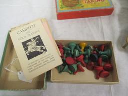 Brass Cribbage Board, Parker Bros. Camelot A Game, &