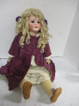 Poseable Porcelain Head Victorian Doll w/Composite Body