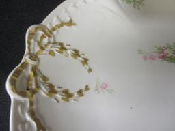 Large Limoges France Porcelain Platter (Gold Bow on ends)