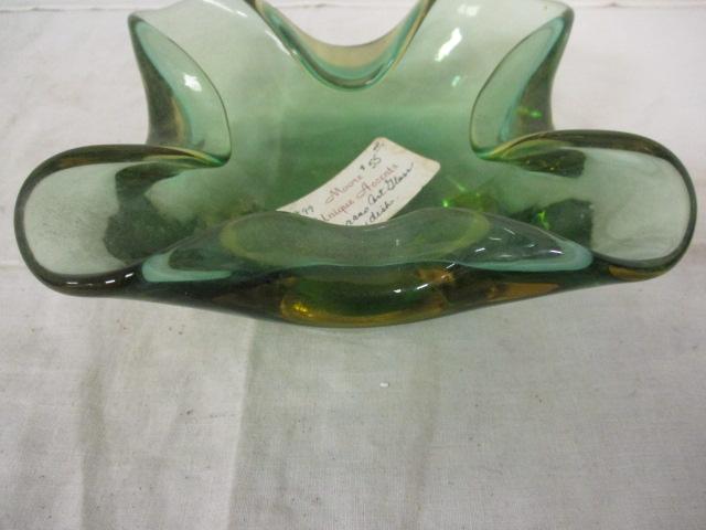 Murano Art Glass Green Dish