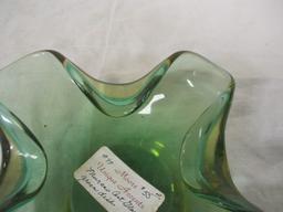 Murano Art Glass Green Dish