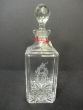 Lead Crystal Decanter w/Etching