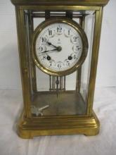 Ceibco Brass Crystal Regulator Mantle Clock w/key