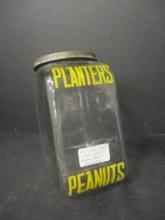 Planter Peanut Countertop Jar w/tin Lid