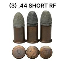 (3) .44 SHORT Rimfire Cartridges