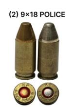 (2) 9x18mm POLICE Cartridges