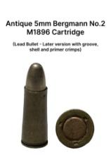 Antique 5mm Bergmann No. 2 M1896 Cartridge