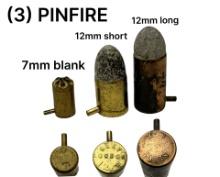 7mm BLANK, 12mm SHORT, 12mm LONG Pinfire Cartridges