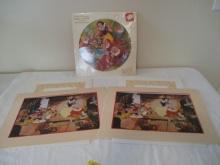 Disney Snow White Picture Disk and Lithograph