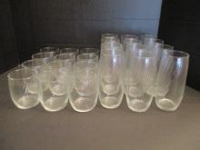 Set of 24 Libbey Glasses and Tumblers with Spiral Pattern