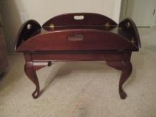 Oval Tray Coffee Table with Folding Sides