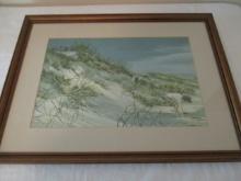 Framed and Matted Beach Scene Print