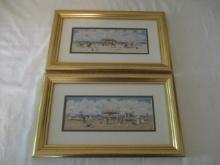 Pair of Framed and Matted Carnival Prints