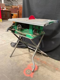 Hitachi C10RA3 10" Job Site Table Saw w/ Steel Table & Collapsible Legs - See pics.