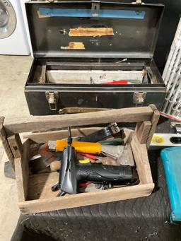 Collection of Misc Power tools & Bits + Tools incl. MAKITA Drill, Stanley Nail Gun, Polaris Buffer,