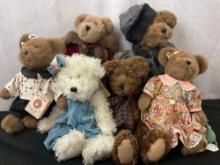 6 Vintage Larger Boyds Bears, roughly 12-14 inches, Teresa D Bestlove, Winnie II
