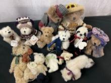 Collection of 13 Vintage Boyds Bears incl. Huney B Keeper, Elder & Newton, Erin Plumbeary, and more