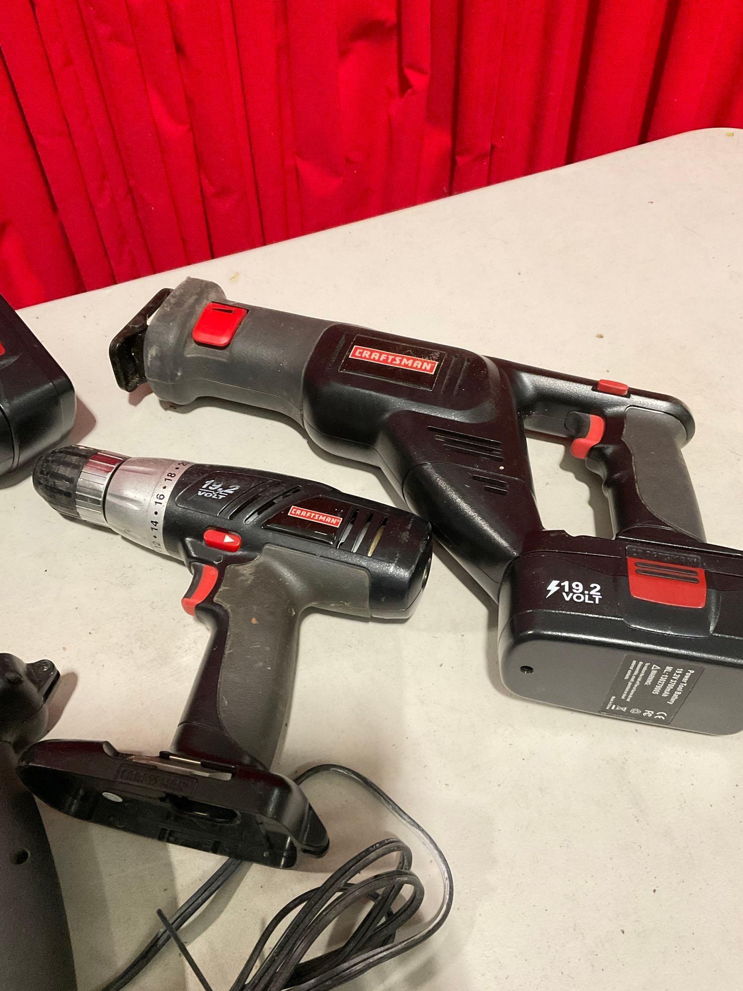 Collection of Craftsman Electric Cordless Power Tools incl. Circular Saw, Reciprocating Saw, Drill,