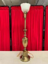 Vintage Rembrandt Lamps Brass Table Lamp w/ Frosted Glass Shade. Tested, Works. See pics.