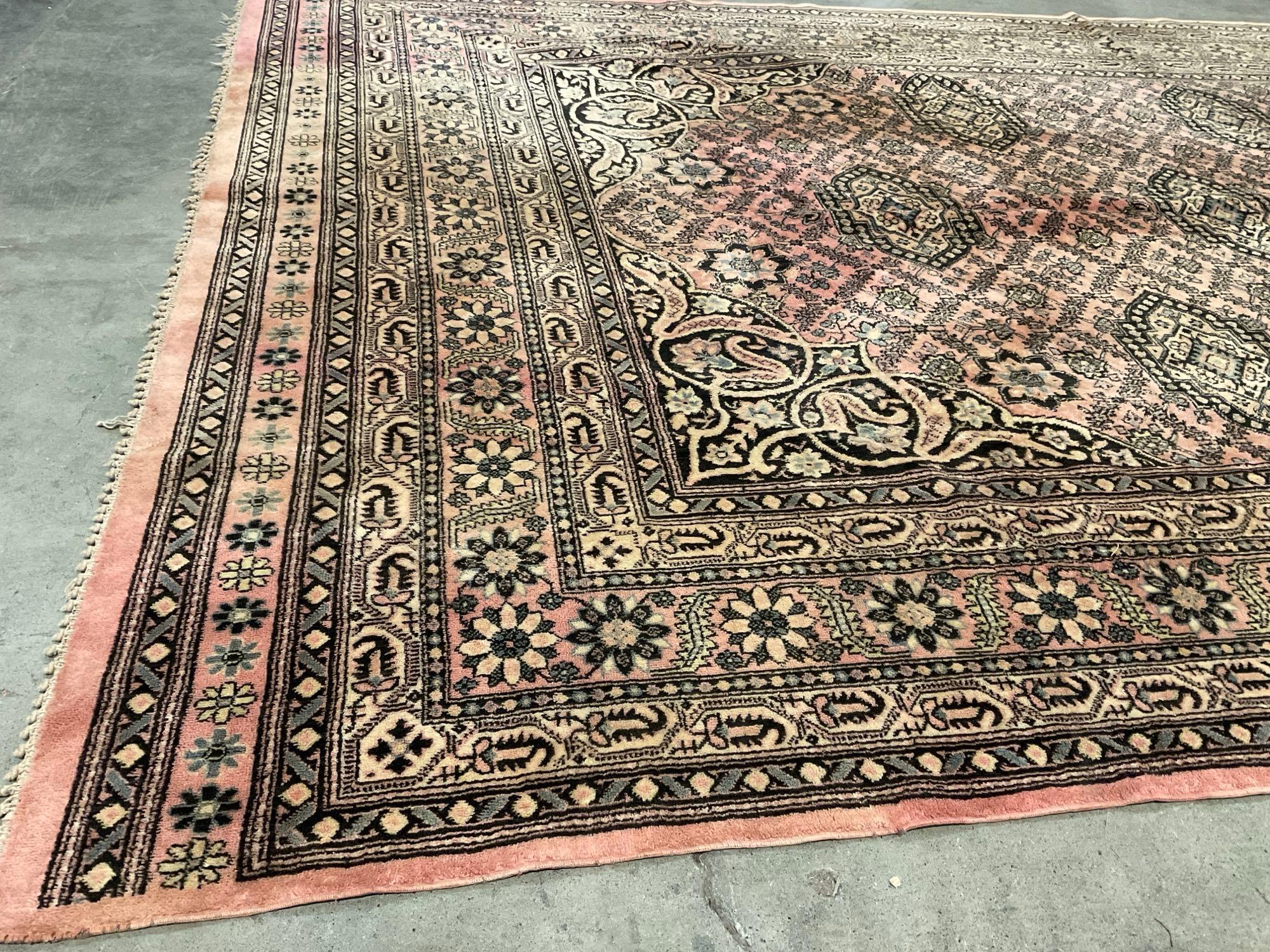 Hand Knotted Pale Red Persian Rug w/ Floral Patterns, 9.5 x 5 foot