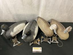 Set of Duck Decoys by w/ Long cords on spindles