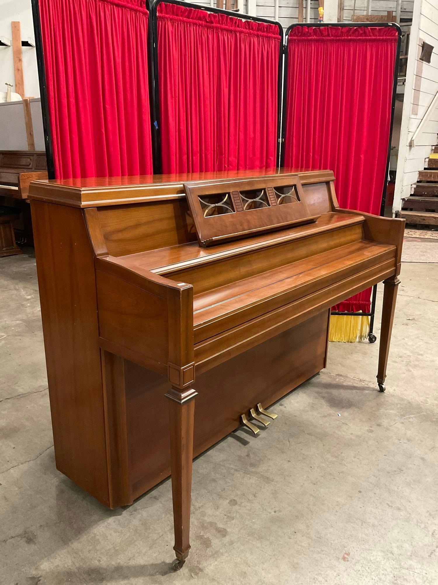 Vintage Kimball Life Crowned Piano No. 641924. Tested, Works. Measures 56.5" x 42" See pics.