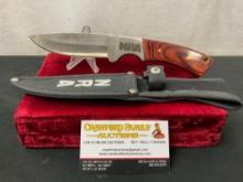 NRA fixed blade Knife w/ Belt Sheath, Handle is Wood & Stainless Steel, 4.5 inch