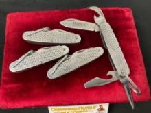4x Marbles Folding Multitool Knives, Utility Stainless Steel construction
