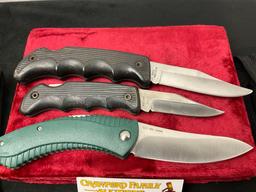 Trio of Kershaw Knives, #s 1045A, 1060, & 1090, Polymer Handled Folding Knives