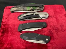 4x Modern Kershaw Knives, Whirlwind 1560RMEF, Ace 1710, D.W.O. Classic 3000, Crown II 3150