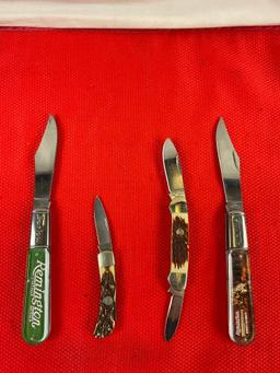 4 pcs Remington Collectible Steel Folding Knife Assortment. 190th Anniversary Edition. NIB. See