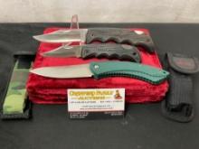 Trio of Kershaw Knives, #s 1045A, 1060, & 1090, Polymer Handled Folding Knives