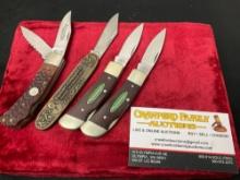 4x Remington Folding Knives, R-11 Double Blade, 2x M10281, Eliphalet Remington II tribute Knife