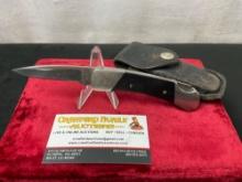 Vintage Buck Folding Knife #500, w/ Leather case
