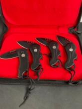 4x New in box Black Folding Buck Pocket Knives - Blade Measures 2" - See pics