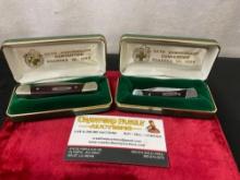Pair of Buck Knives in cases, 50th Anniversary Convention Roanoke VA. 1984, #d 704 & 705