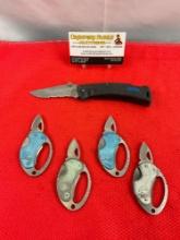 5 pcs Buck Steel Folding Blade Pocket Knives Models 759 Whittaker & 450 Protege. See Pics.