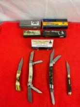 4 pcs Modern Rite Edge Steel Folding Blade Pocket Knives w/ Composite Handles. NIB. See pics.