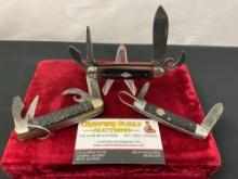 Trio of Multitool Folding Pocket Knives, Ulster, Utica, & Imperial, Black handles