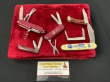 Assortment of Pocket Knives & Multitools, 6 pcs, Frost Cutlery, Schrade + LB-1 and more