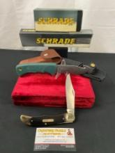 Pair of Vintage Schrade Knives, Old Timer Model 125OT & Fixed Blade 143OT Blade Runner