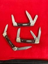 Trio of Buck Multibladed Folding Pocket Knives Numbered - 2x 703 & 709 - See pics