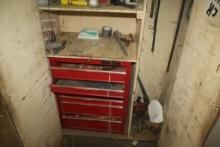(2) Wooden Lockers w/Contents, (1) Craftman Tool Chest