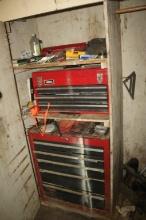 (1) Wooden Locker w/Contents, (1) Craftman Tool Chest. (1) Homax Tool Chest