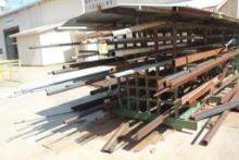 Steel Rack w/Contents - Pipe, Angle Iron, Tube Steel & Related Items