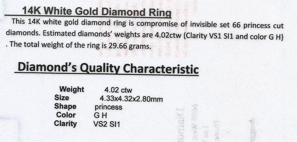 14K WHITE GOLD DIAMOND RING