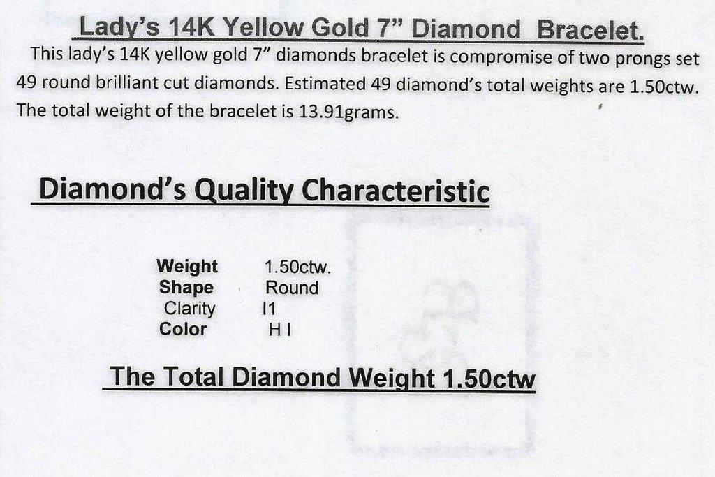 14K YELLOW GOLD DIAMOND BRACELET