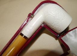 2 NEW OLD STOCK MEERSCHAUM PIPES IN CASES